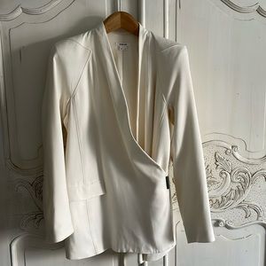 Helmut Lang ivory crossover jacket/blazer
